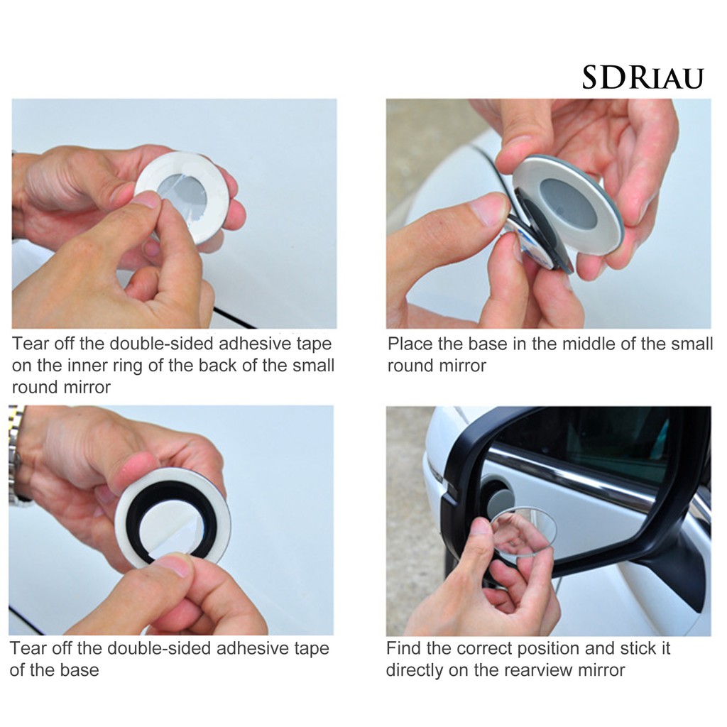 Set 2 gương cầu lồi gắn kính chiếu hậu xe hơi tiện dụng