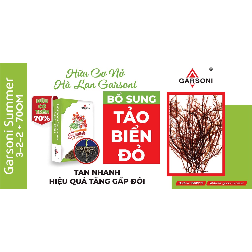[NGUYÊN BAO NHẬP KHẨU] PHÂN HỮU CƠ khoáng nở TẢO BIỂN ĐỎ summer 70OM tan nhanh