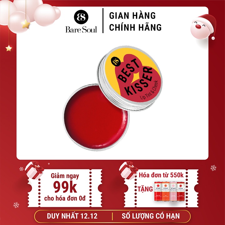 Son dưỡng có màu kiêm má hồng giúp làm hồng môi và má tự nhiên BareSoul Lip Tint & Cheek 10g