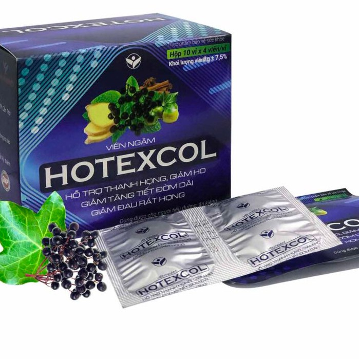 Viên ngậm Hotexcol – Hỗ trợ giảm ho hiệu quả (Hộp 10 vỉ x 4 viên)