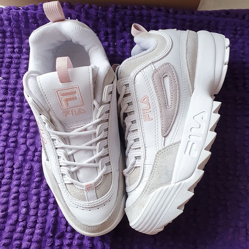 Giày Fila diruptor white grey, size 37, real 2hand