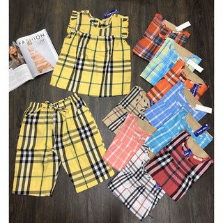Đồ bộ mặc nhà, bộ đồ lửng kate😍[HÌNH THẬT100%]😍chất vải kate caro cánh tiên, không đổ lông, mặc mát,  Size 48kg-- 65kg🌻👌