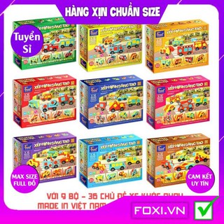 Xếp hình sáng tạo Foxi-Đồ chơi trẻ em-lắp ráp thông minh-tăng tư duy hình học-sáng tạo-tập trung cao độ- an toàn cho trẻ