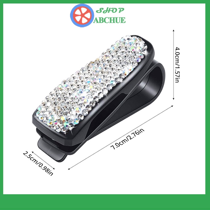 Kẹp treo mắt kính trên xe hơi, kẹp cài kính trên ô tô đính đá sang trọng
