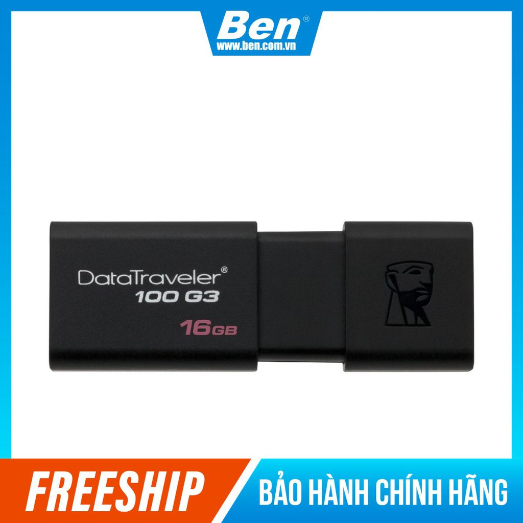 USB Kingston DT100G3 16Gb 3.0 nắp trượt tốc độ tới 100MB/s - Hàng chính hãng BH 60T | BigBuy360 - bigbuy360.vn