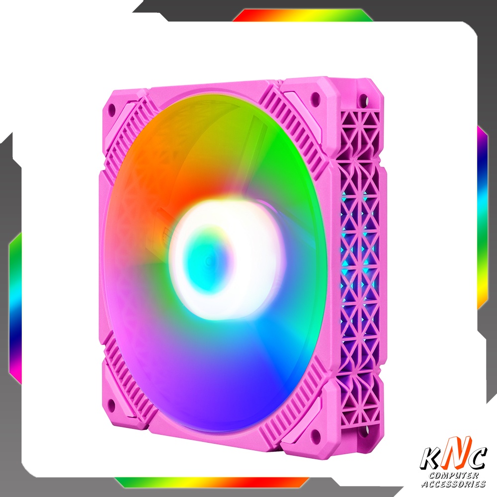 Quạt Tản Nhiệt Fan Led RGB Pink P1 Kích Thước 12cm Đồng Bộ Mainboard - Hub Coolmoon Tomato Xigmatek VSP