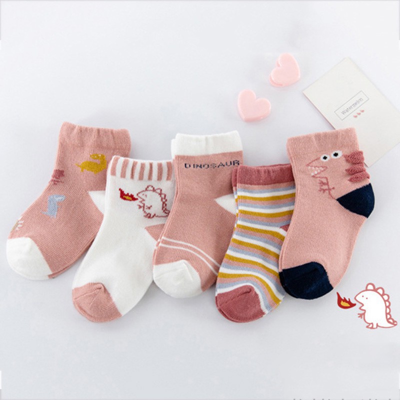 Set 5 Đôi Vớ Cotton Xinh Xắn Dành Cho Bé
