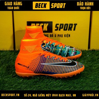 Giày Bóng Đá TQ Trẻ Em Mercurial SuperFly EA Sport Cam Cao Cổ TF