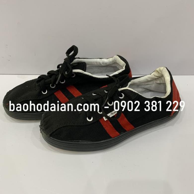 Giày bata Bình Minh đinh đen sọc đỏ >