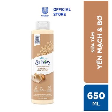 Sữa Tắm St.Ives Yến Mạch & Bơ Hạt Mỡ 650ML Chính Hãng Nhập Khẩu Mỹ