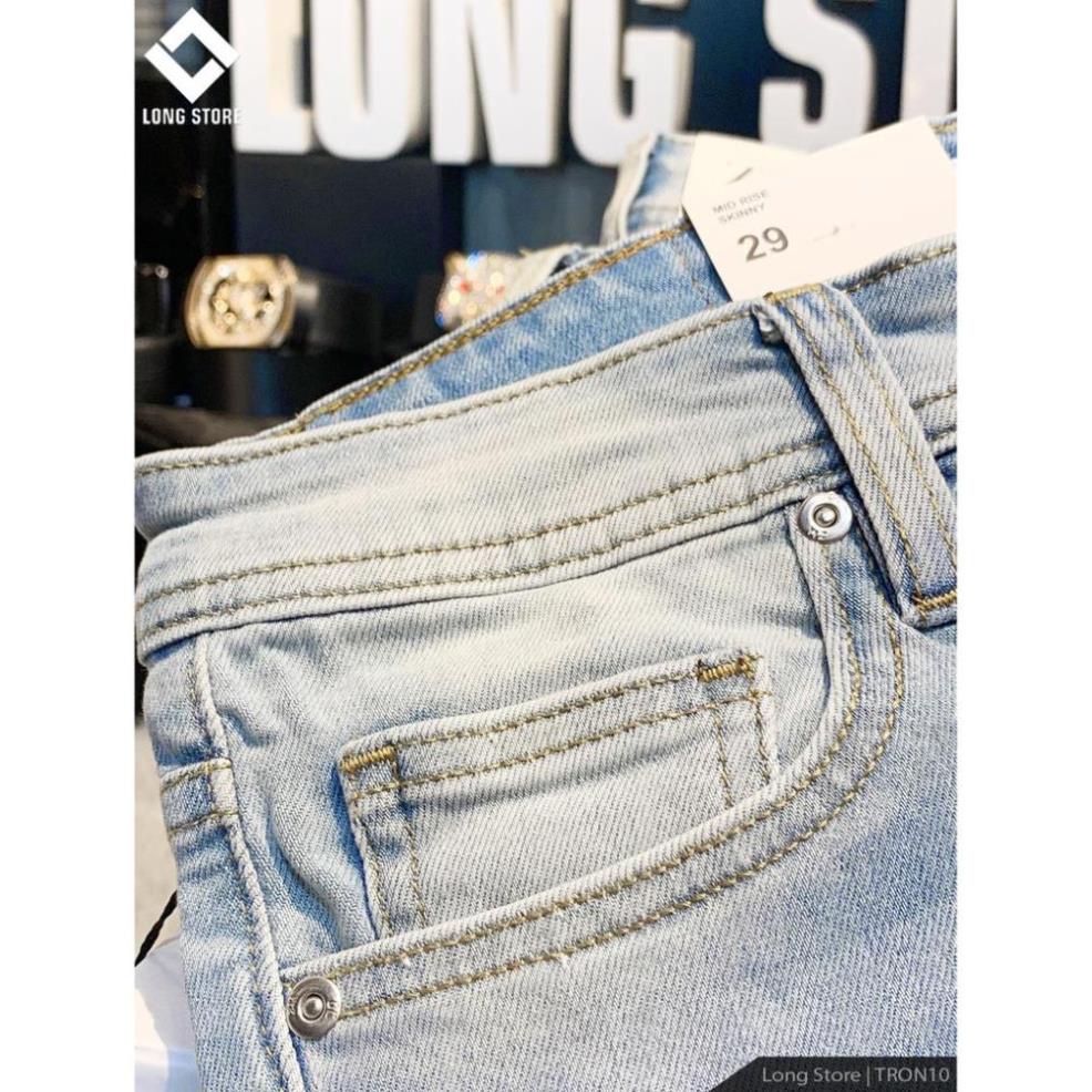 Quần jean nam trơn màu xanh bạc nhạt ✅FREESHIP✅ Quần bò nam dáng ôm SLIMFIT skinny co giãn cao cấp - Tron10 -b11