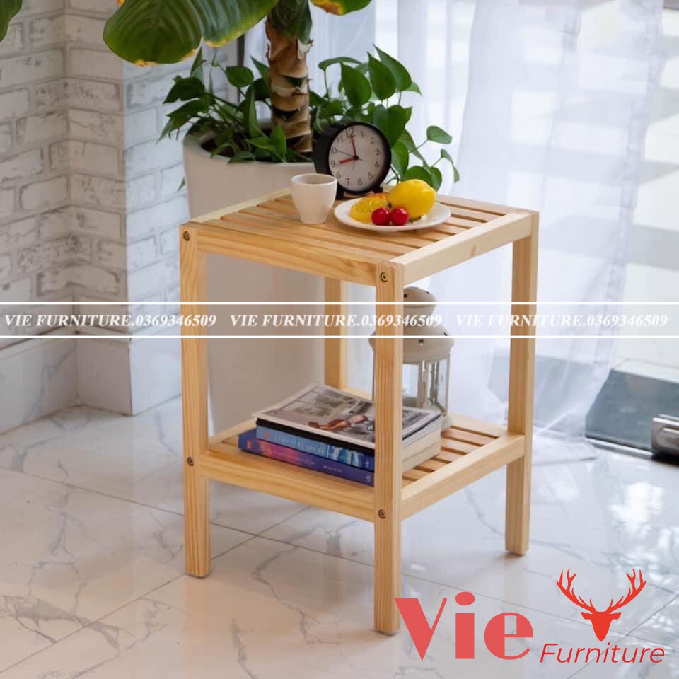 Tủ Đầu Giường 💗FREESHIP💗 Kệ Đầu Giường Mặt Nan Gỗ Thông Phong Cách Hàn Quốc