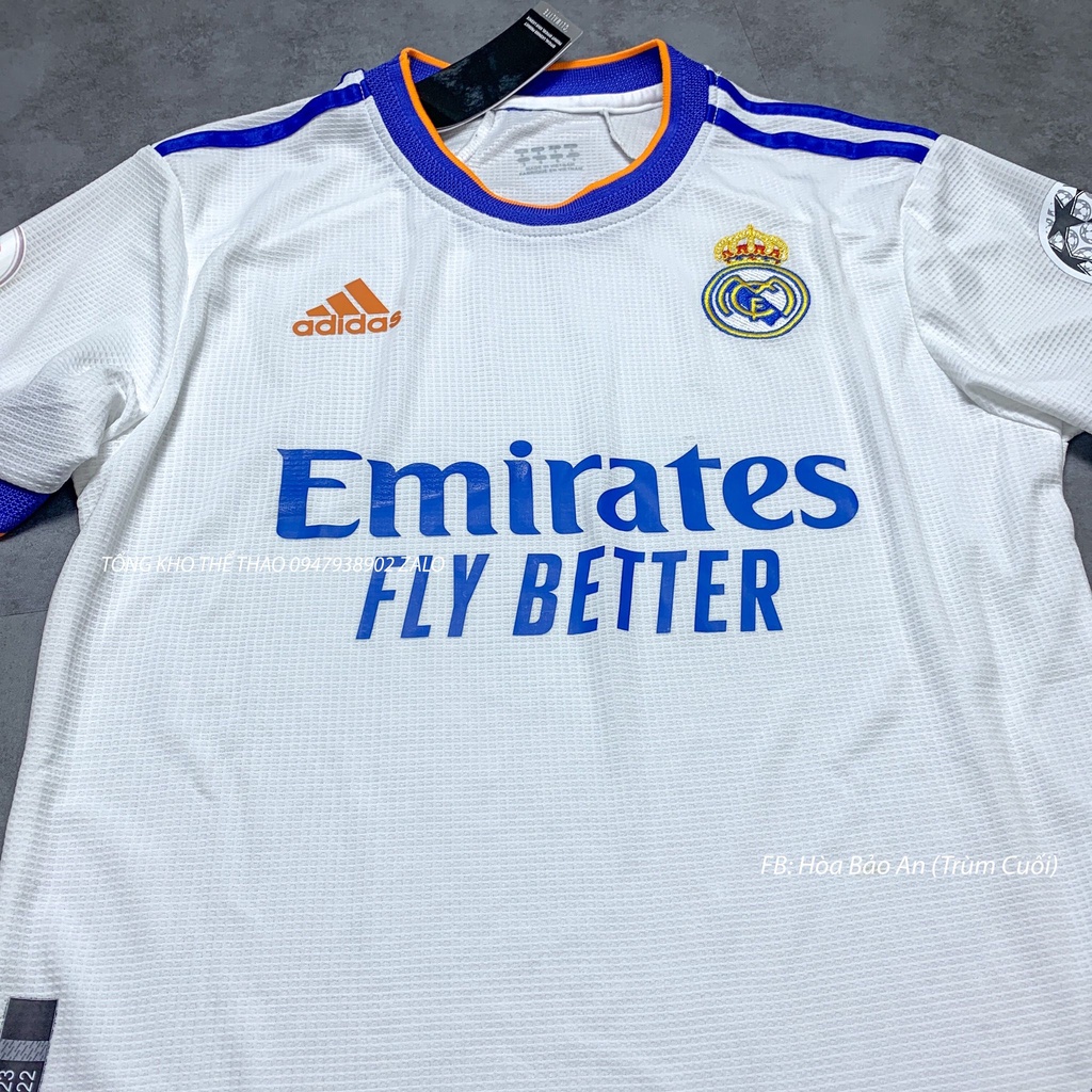 Set Bộ Thể Thao CLB Real Madrid Sân Nhà Màu Trắng Vải thái cao cấp -  Áo Đấu CLB Real Madrid cao cấp mùa 2021/2022