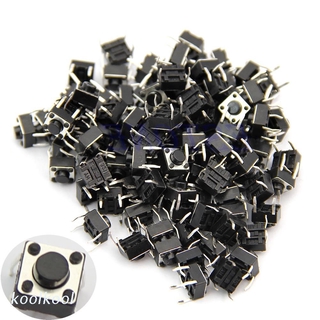 Bộ 100 cái nút công tắc tiếp xúc tạm thời DIP 4 chân 6x6x5mm xuyên lỗ