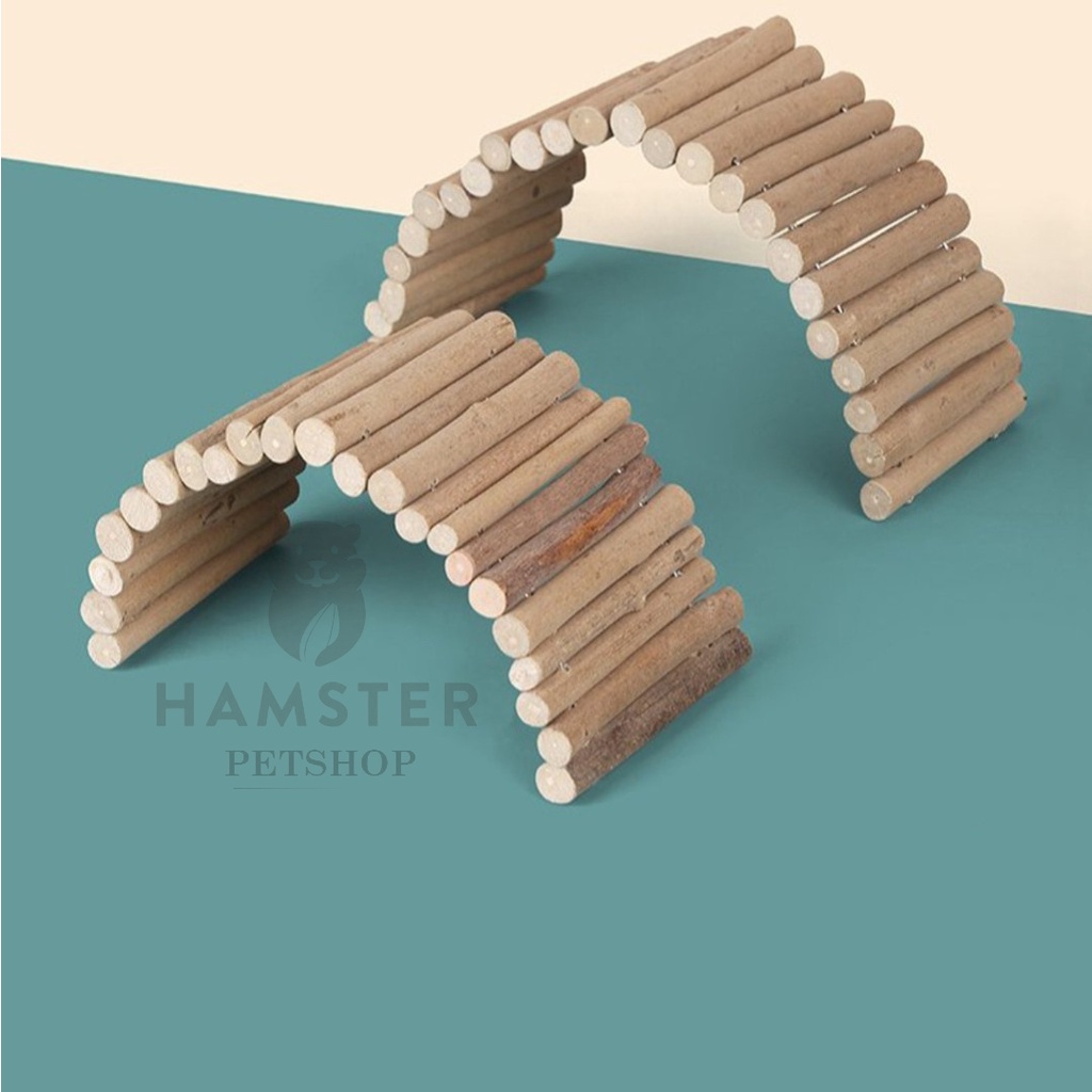 Thang gỗ uốn đa năng , đồ chơi  trang trí chuồng cho Hamster