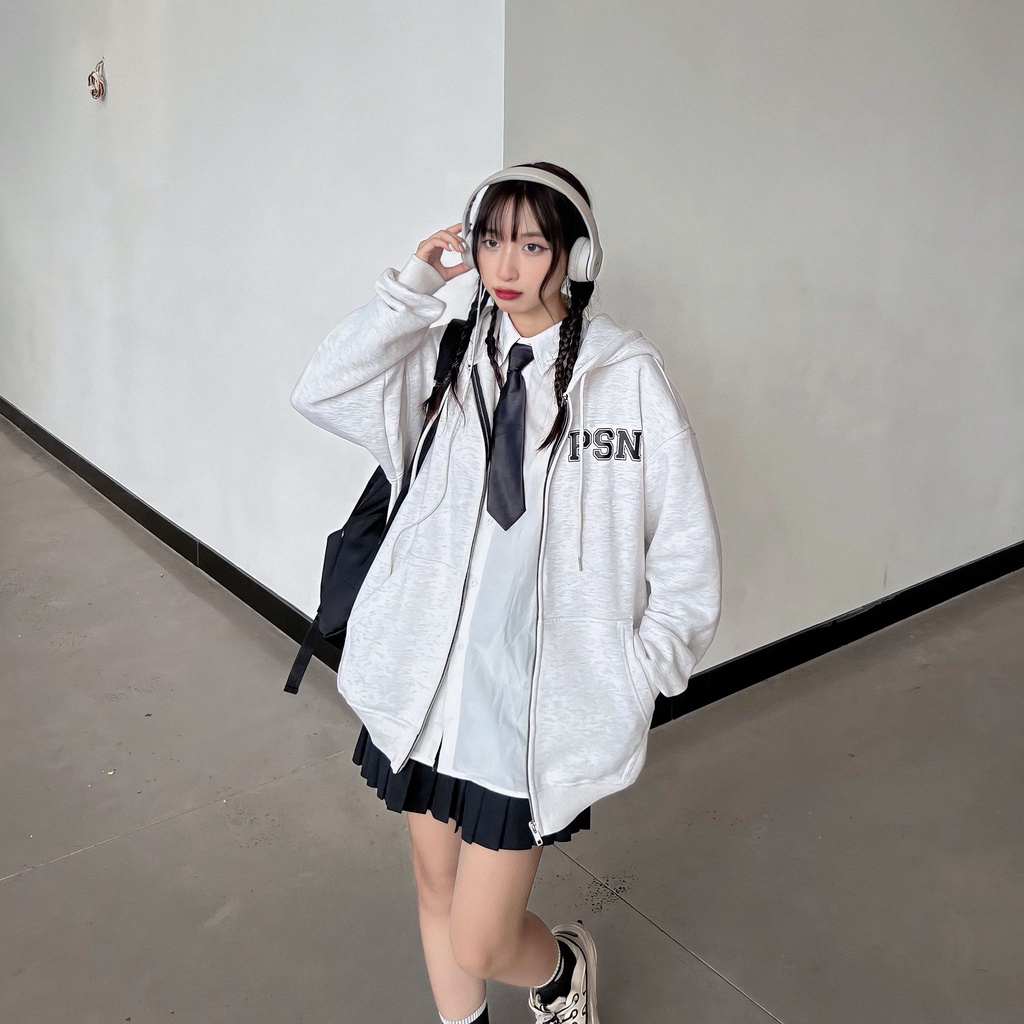 Áo khoác Hoodie nỉ bông dây kéo zip 2 màu POISONPOTION Local Brand