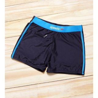 Quần bơi speedo nam có túi khóa đen phối xanh da