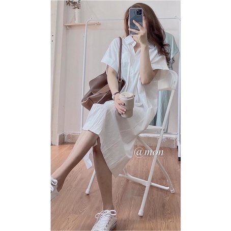 Váy Sơ Mi Tay Ngắn 2 Màu