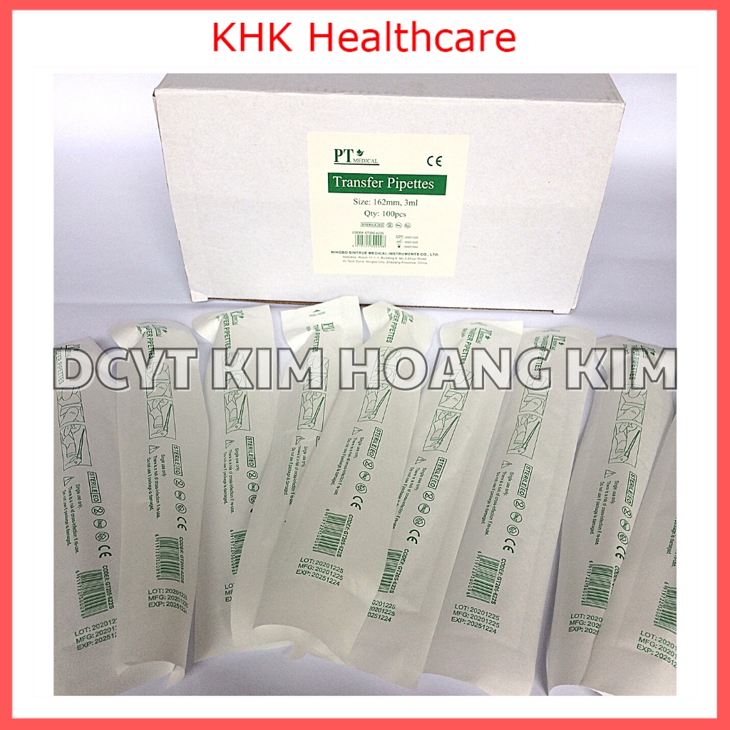 Hộp 100 pipet 3ml tiệt trùng PT Medical cho bé uống sữa