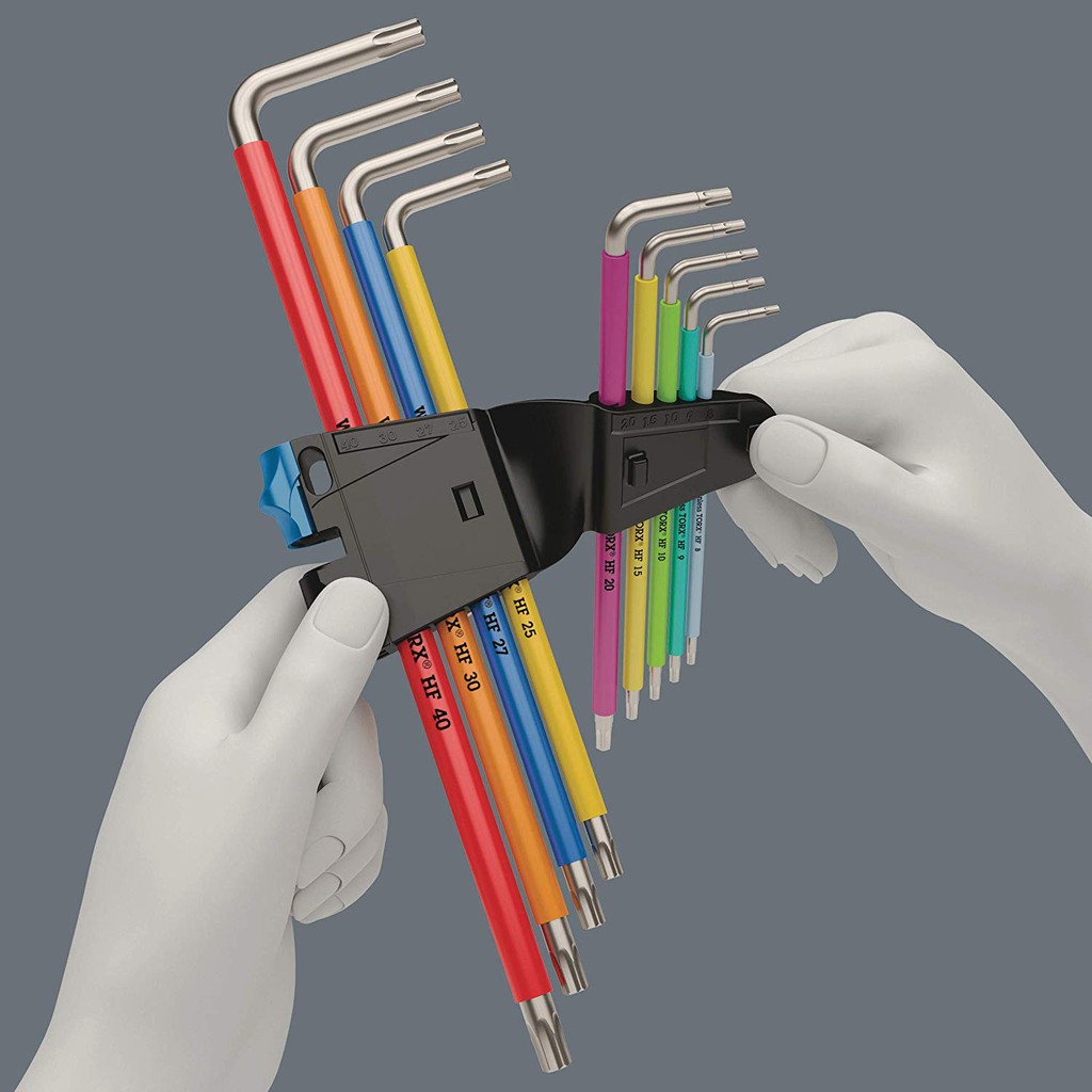 Bộ hoa thị thép không gỉ với chức năng giữ vít Wera 05022689001 3967/9 TX SXL Multicolour HF Stainless 1