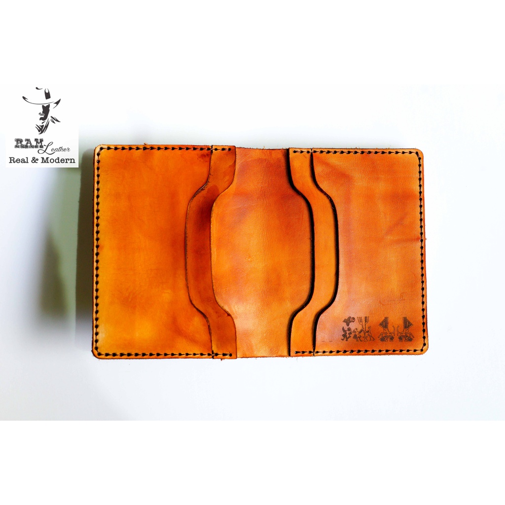 Ví nam da bò RAM Leather Trống Đồng Việt Nam Da Bò Italia Vegtan Nâu Đỏ