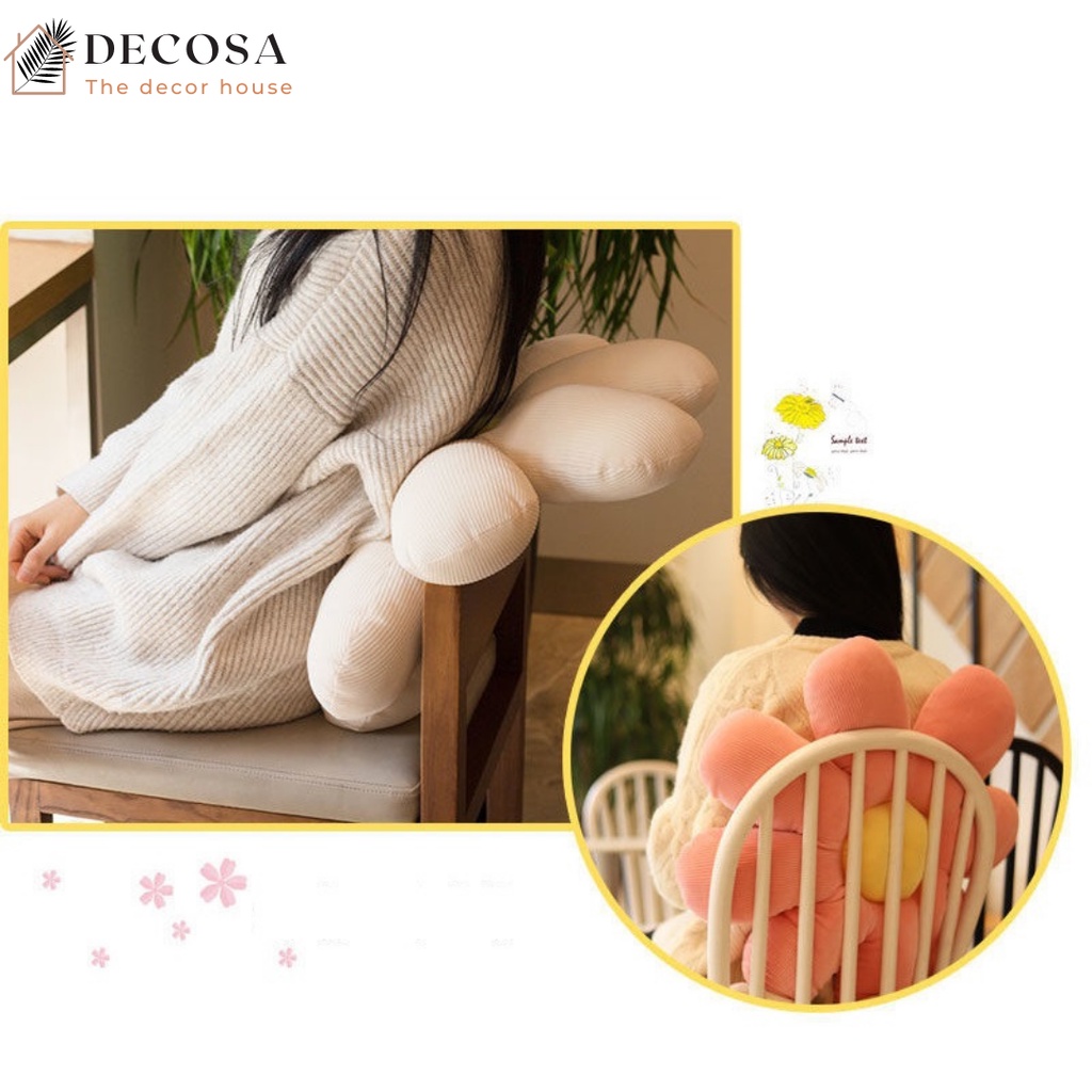 Gối tựa lưng gối sofa trang trí hình hoa cúc nhiều màu DECOSA