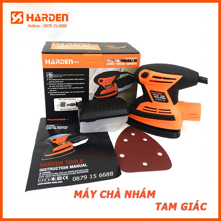 Máy chà nhám rung tam giác Harden 200W , may cha nham tam giac
