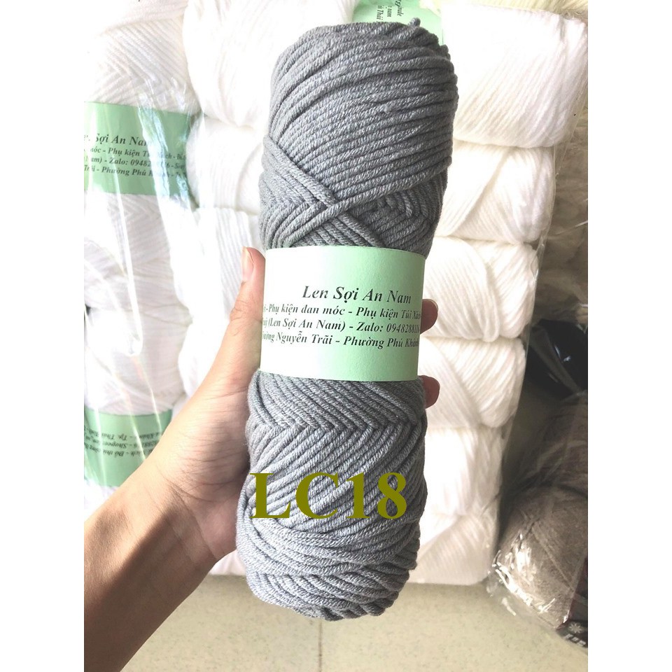 (Bảng 2) Len Cuộn Cotton 3mm - 100gram/cuộn - Len Cuộn Đan Móc