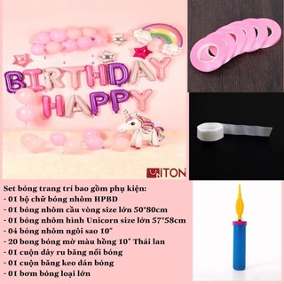 SET/COMBO Bong bóng trang trí Sinh nhật Unicorn (Set 009)
