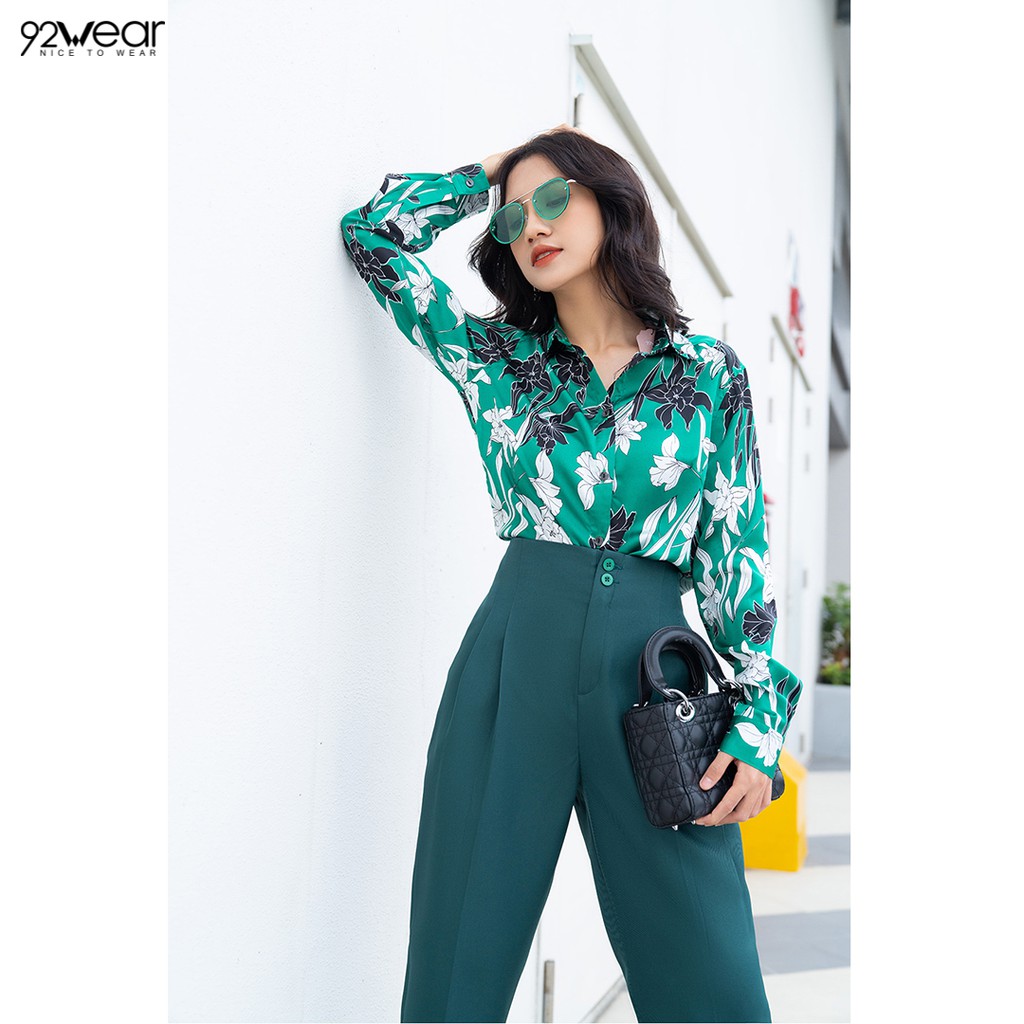 Quần baggy nữ cạp liền 2 cúc QGW0589 92WEAR | BigBuy360 - bigbuy360.vn