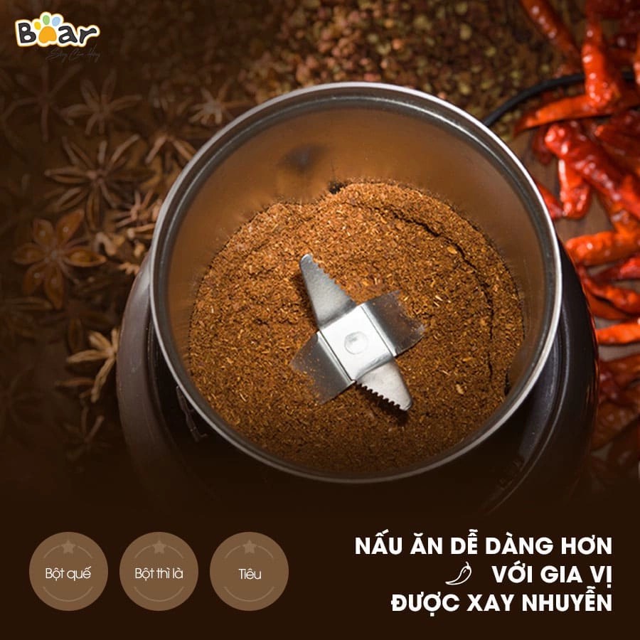 Máy Xay Thực Phẩm Khô Bear FSJ-A03D1S - Brown - Chính hãng Bảo hành 18 tháng
