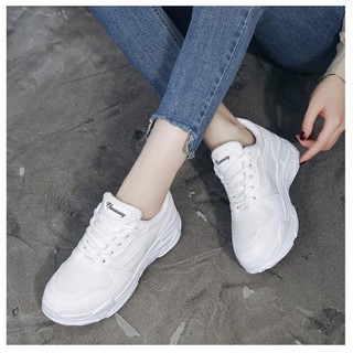 Giày sneaker nữ trắng viền trắng cá tính thể thao