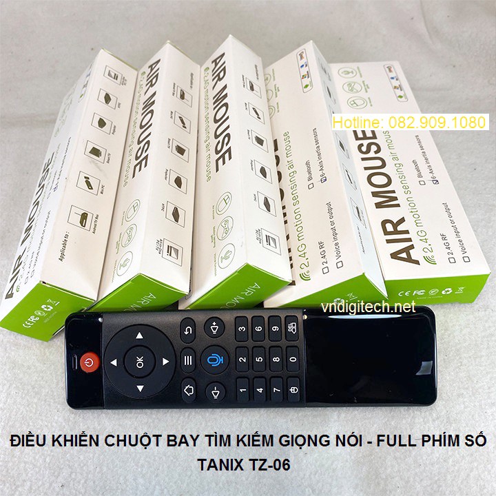 Remote Voice Tanix TZ-06 Chuột bay voice cao cấp tìm kiếm giọng nói thông minh cho android tv box, smart tivi...