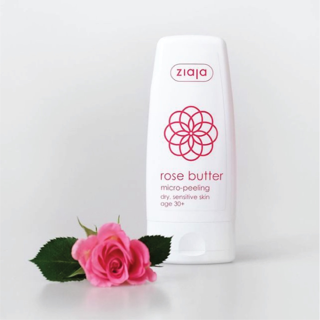 Tẩy tế bào da chết chết xuất hoa hồng Ziaja Rose Butter Micro-Peel không gây kích ứng 75ml