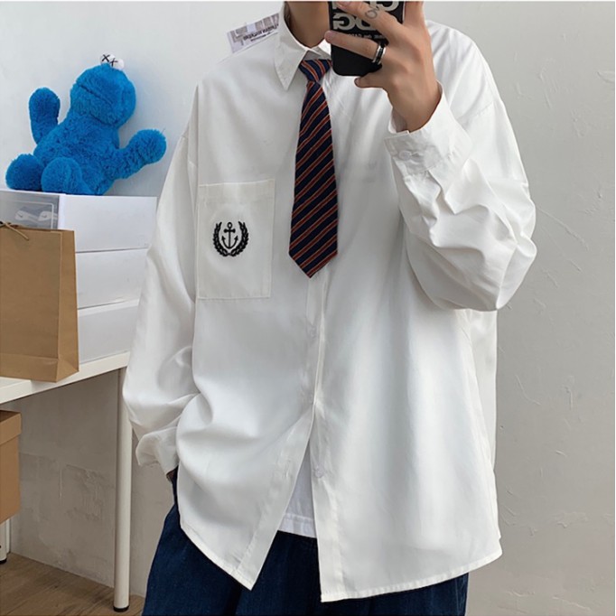 Áo sơ mi tay dài dáng rộng thời trang unisex simple bigsize thời trang phong cách Hàn Quốc