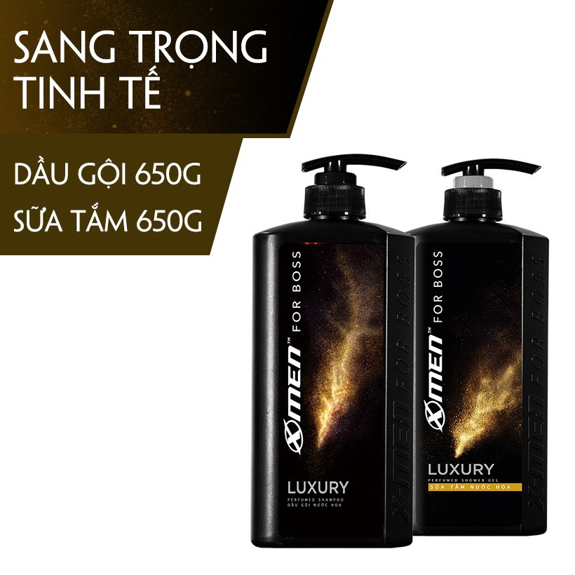 X-men -  Combo Dầu gội nước hoa 650g+Sữa tắm nước hoa 650g (X-Men for Boss Luxury)  - Store Chính Hãng