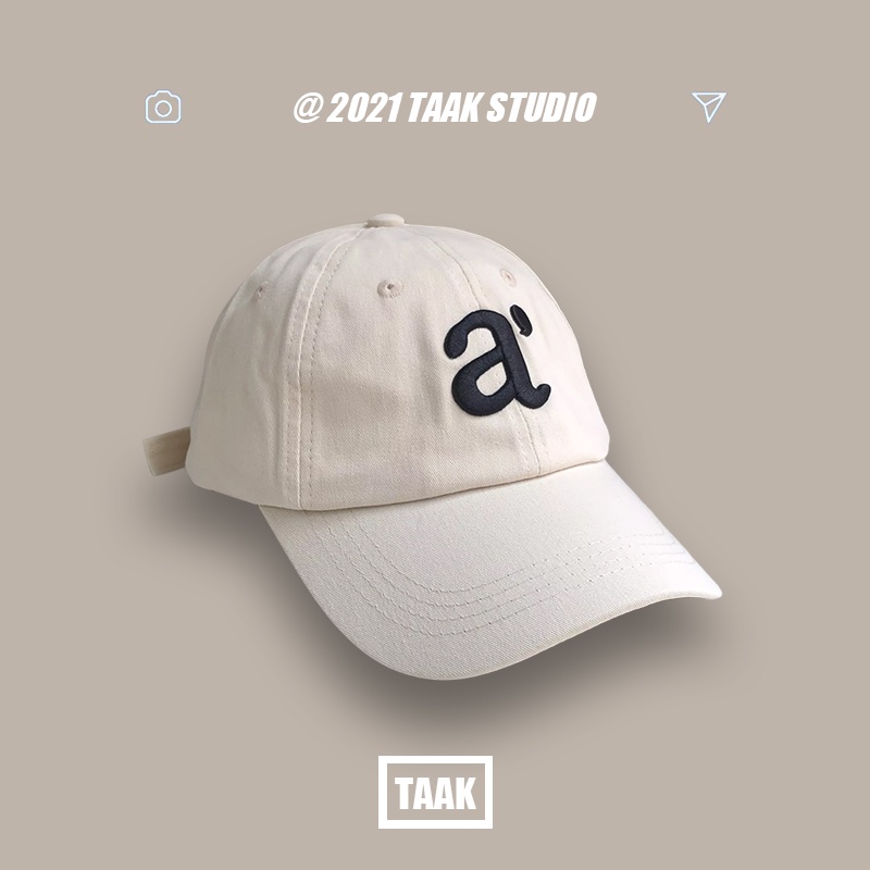 Mũ Lưỡi Trai Mềm Thêu Chữ a Phong Cách Hàn Quốc Thời Trang Thu Đông Cho Nam Và Nữ