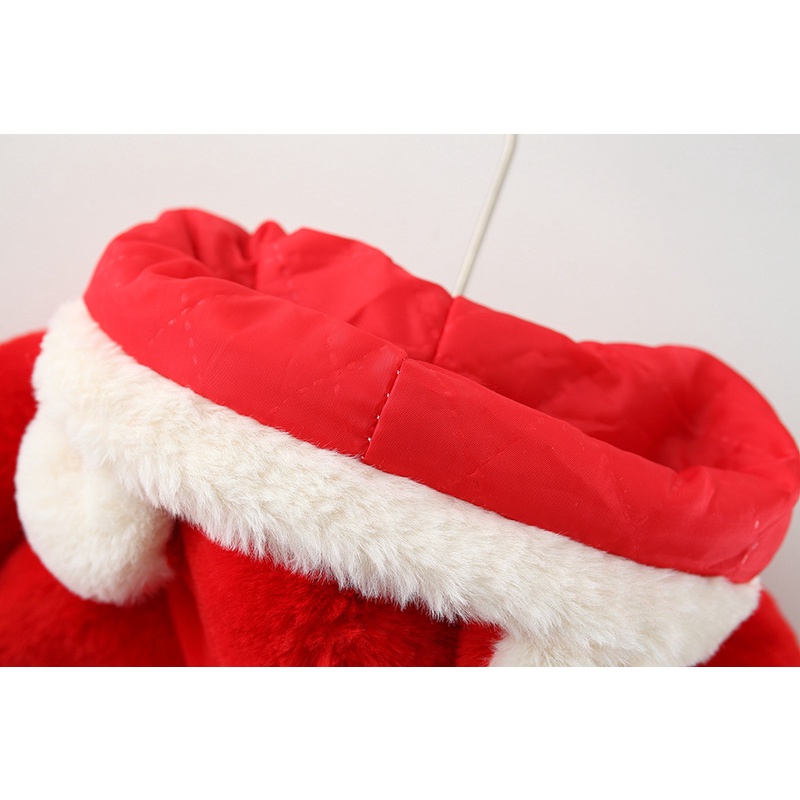 Áo Khoác Lông Có Mũ Trùm Hình Thỏ Dễ Thương Dành Cho Bé Gái 0-3 Tuổi