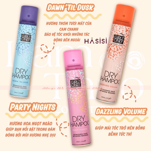 Dầu Gội Khô GIRLZ ONLY - Hair Care Dry Shampoo 200ml