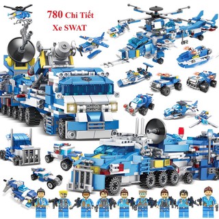 Đồ chơi xếp hình lego oto swat, lego cảnh sát, lego robot, lego trực thăng, lego máy bay thông tin chi ti