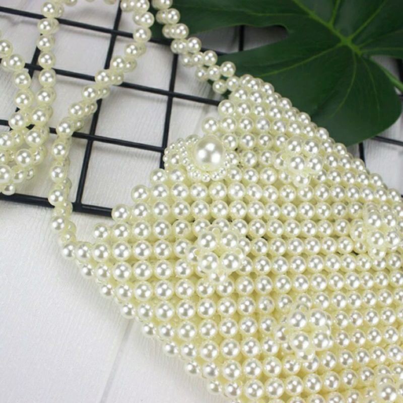 Túi đeo chéo kết hạt ngọc trai nữ tính