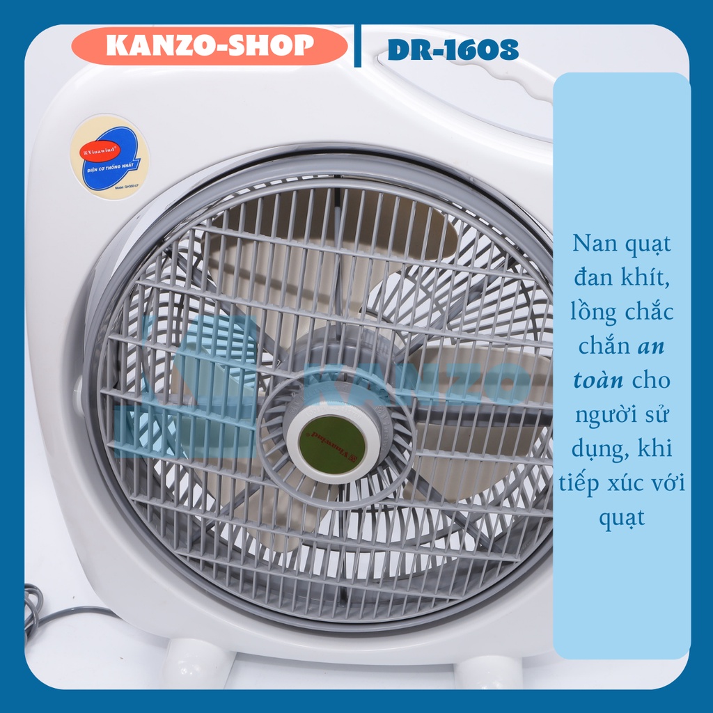 Quạt Hộp điện cơ thống nhất QH-350LP - 3 cánh, sải cánh 35cm-41W-Tản Gió - Winawind