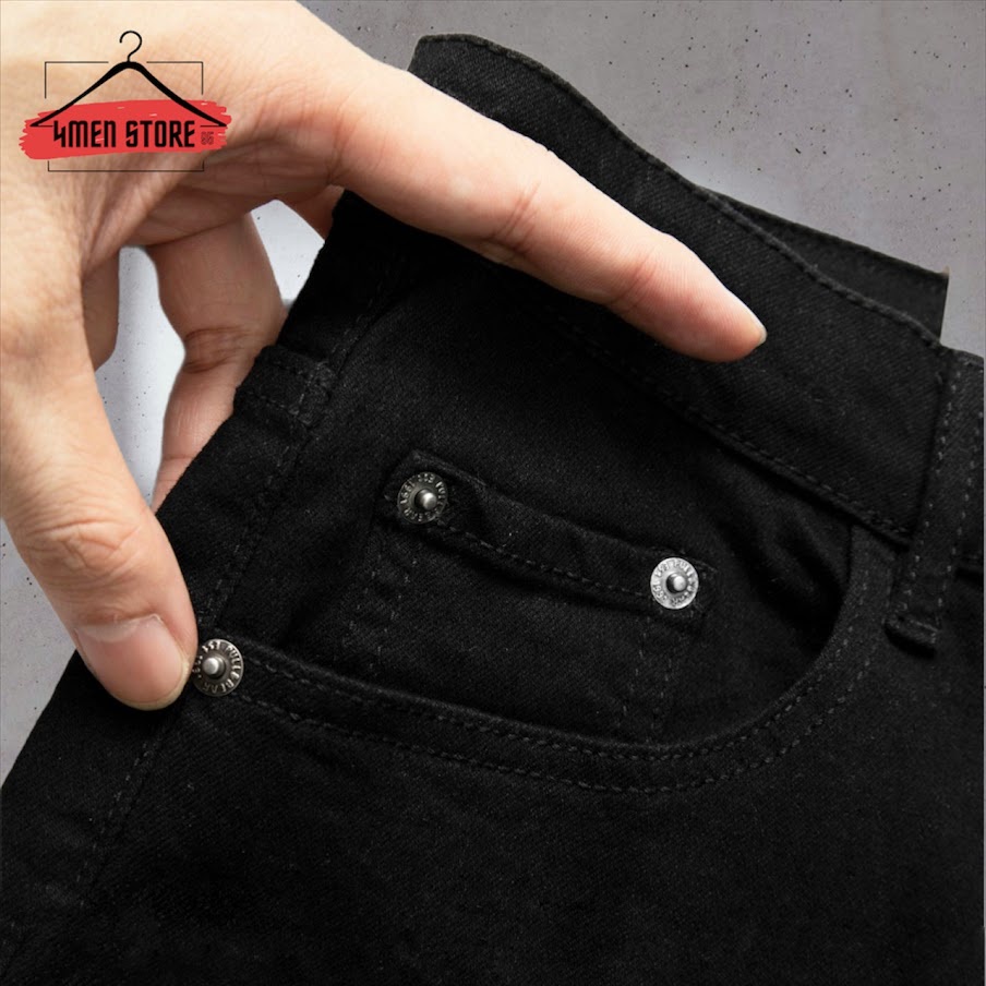Quần Jean Nam Đen Trơn ZR VNXK Skinny & Slim Fit Ống Côn Co Dãn Tôn Dáng | BigBuy360 - bigbuy360.vn