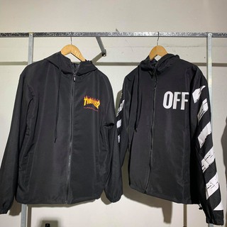 ÁO KHOÁC DÙ LỮA AND OFF WHITE/ FIRE AND OFF