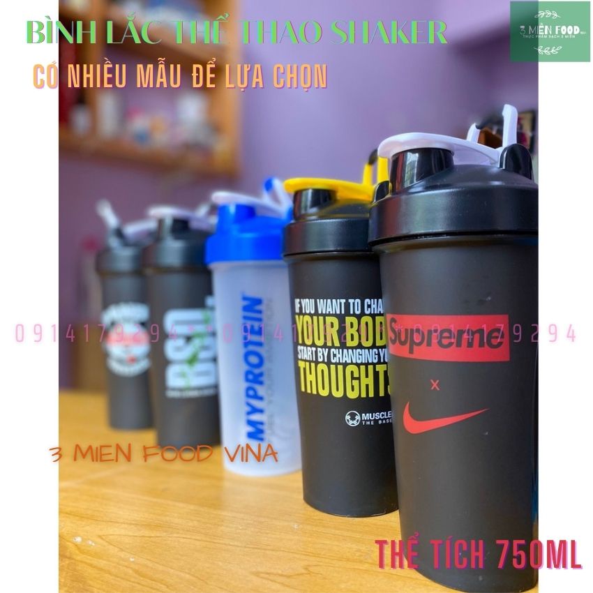 [HCM]Bình lắc đựng nước Tập Gym | Bình nước thể thao Shaker 750ml | Bình nước tập gym 750ml-3 miền food vina