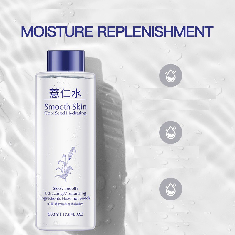 [ Chai 500ml ] Nước Hoa Hồng Toner Cân Bằng Da Ý Dĩ Smooth Skin Coix Seed Hydrating | BigBuy360 - bigbuy360.vn