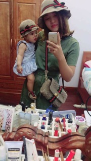 Set mũ ajuma cho mẹ và bé