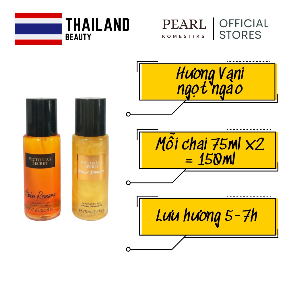 Set 2 Chai Xịt Thơm Victoria's Secret Shimmer 75ml Chai Nhỏ Tiện Dụng [Chính Hãng]