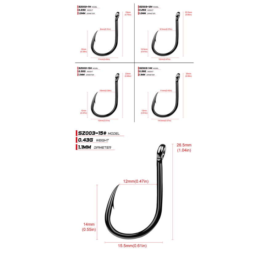 Set 200 Lưỡi Câu Cá Bằng Carbon Cao Cấp Chuyên Dụng