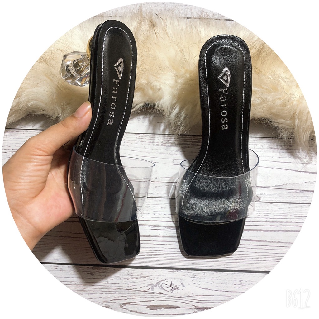 Dép nữ quai ngang gót lõi vàng 7cm sang chảnh